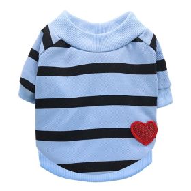 Jarre Aero Bull Pug Puppy Clothes Teddy Milk Cat Pet Spring And Summer Thin Small Dog Puppy (Option: Blue-XS)